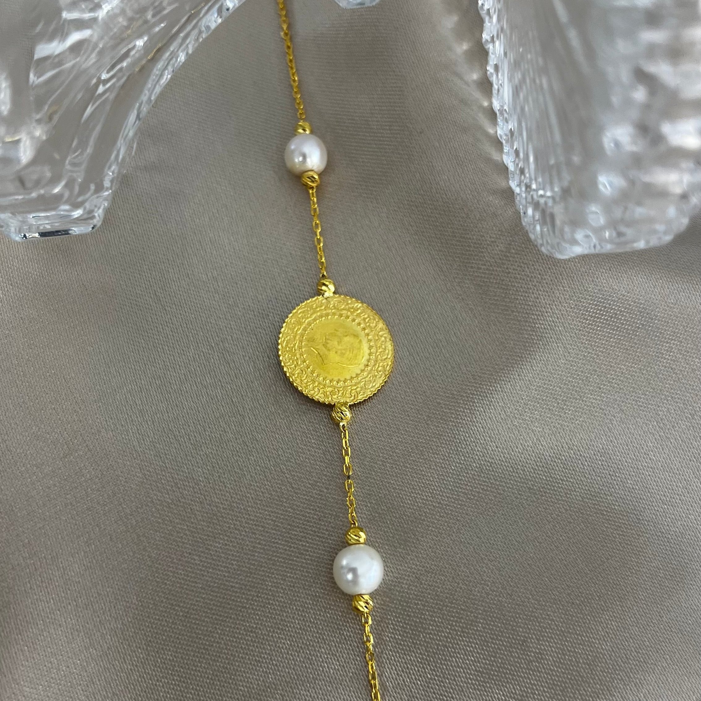 Çeyrek X İnci Zincir Bileklik