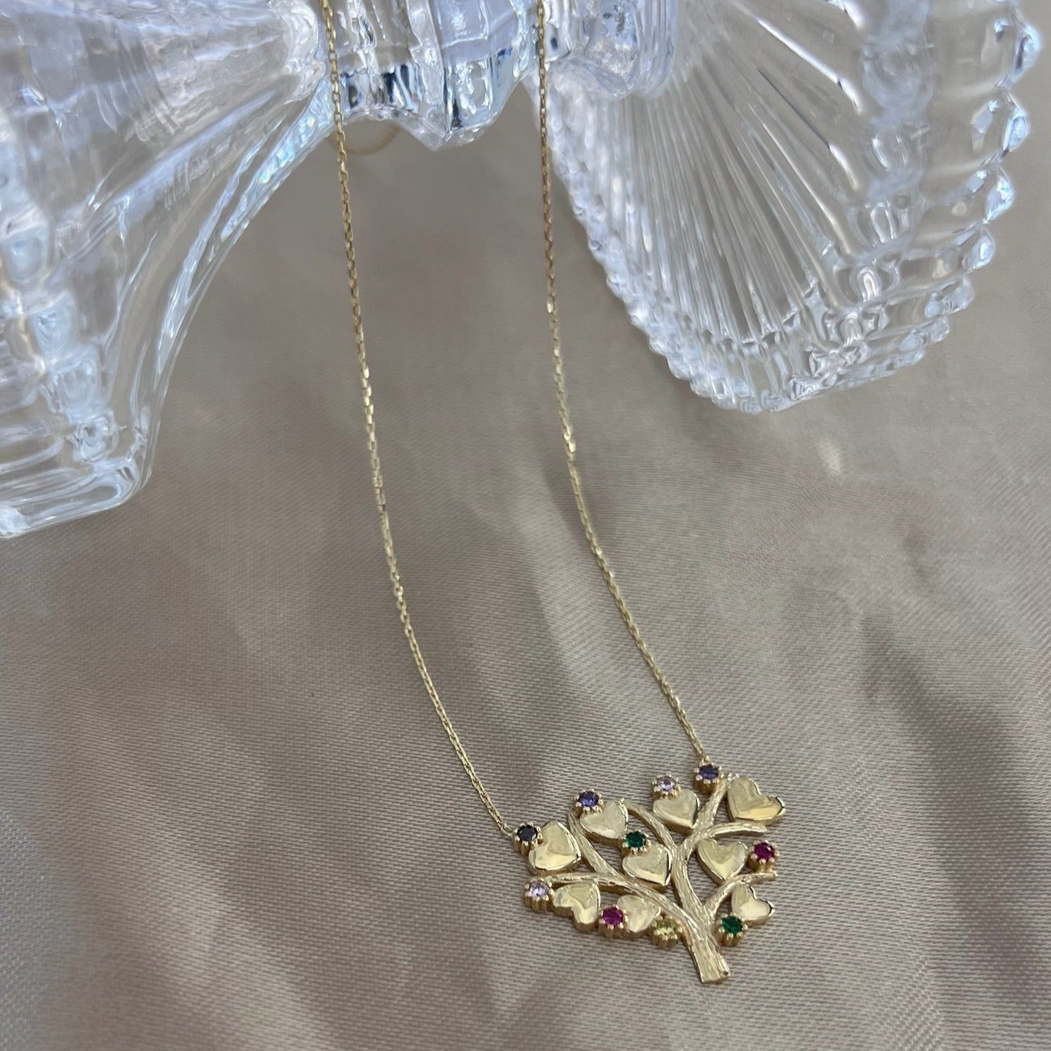 KALPLİ RENKLİ TAŞLI X HAYALET KOLYE