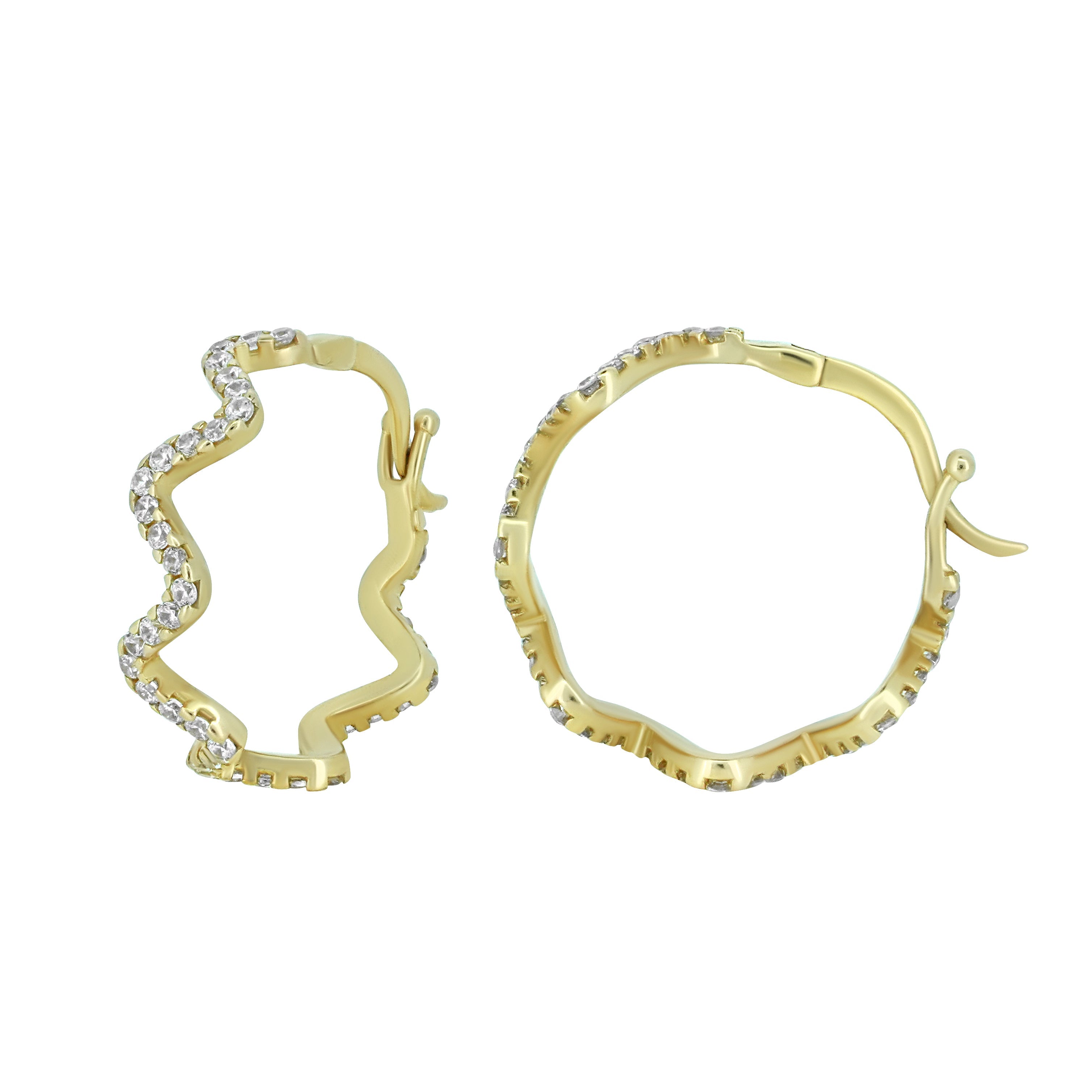 Zik Zak Taşlı Küpe