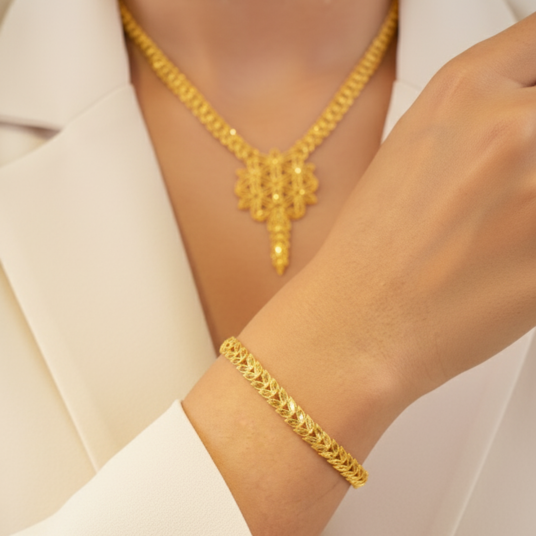 22 K ALTIN BAŞAK SET